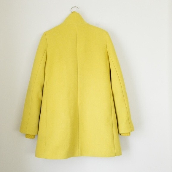 J. Crew Stadium Cloth Wool Cocoon Coat Citron Yellow Size 4 - Picture 7 of 11